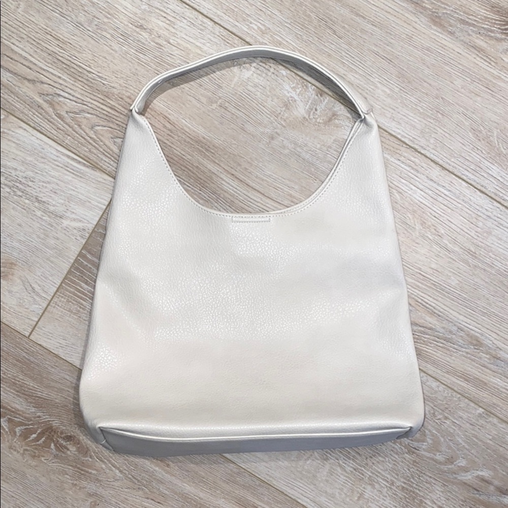 NWT Vegan Leather Hobo Shoulder Bag Ivory